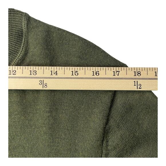 Crosby & Howard Men’s Large Olive Green Merino Wool Pullover Sweater Ultra Soft - Picture 9 of 11